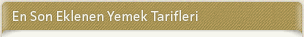 En Son Eklenen Yemek Tarifleri